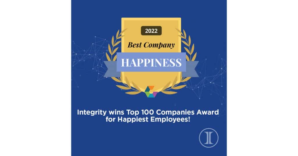 Integrity Named One of Top 100 Companies for Happiest Employees in the